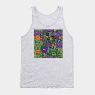 Garden with Orange and Purple Flowers Tank Top